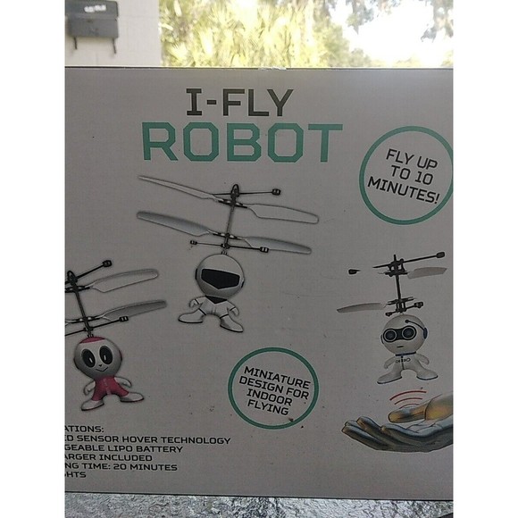 Braha i-Fly Helicopter Robot Infrared Sensor Hover Technology White/Blue New - Picture 2 of 2